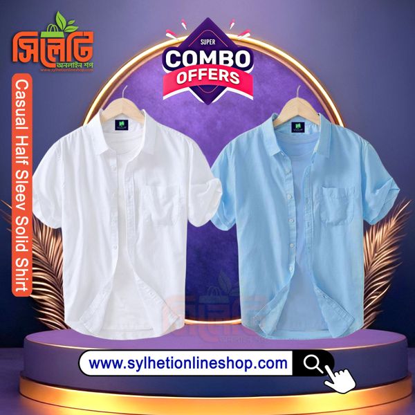 Combo Men's Stylish Half Sleev Casual Solid Shirt