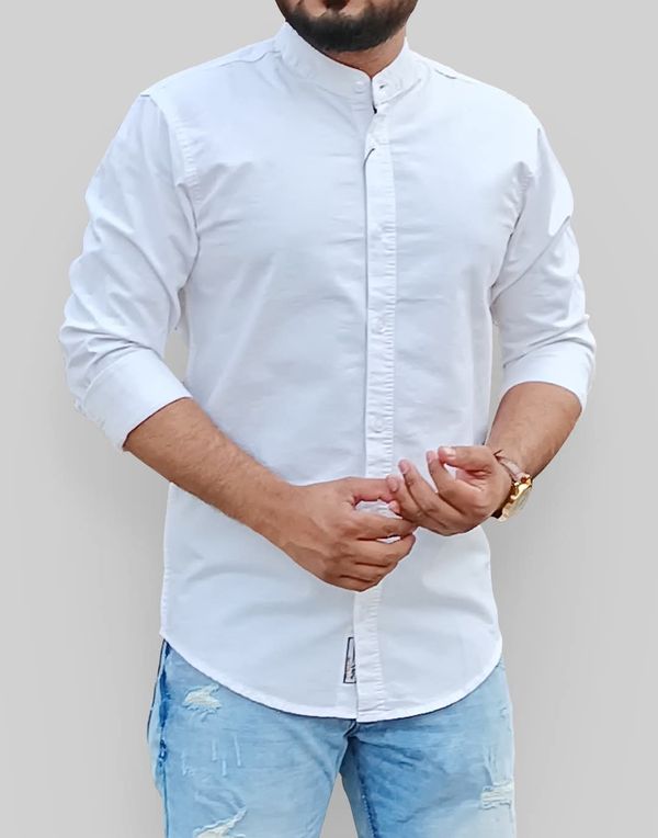 Solid Cotton Shirt - White