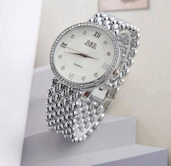 Stainless Steel Silver Simple Quartz Watch Lady Clock Casual Fashion