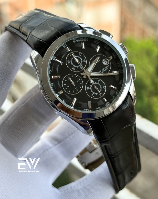 TISSOT CHRONO BLACK BELT SILVER CASE BLACK DIAL