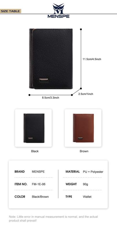 💥MENSPE Anti-Theft RF ID Blocking Safety PU Leather Wallet - Image 6