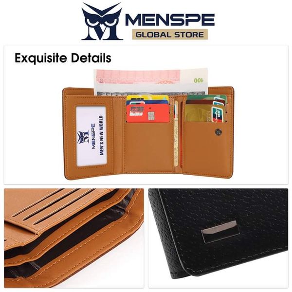 💥MENSPE Anti-Theft RF ID Blocking Safety PU Leather Wallet - Image 12