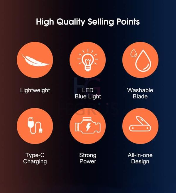 💥HEGRUS Electric Shaver with Cleaning Brush - Image 3