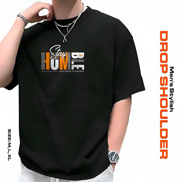 Men's Stylish Drop Shoulder- Black