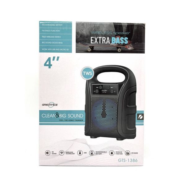 GREATNICE GTS-1386 Bluetooth, USB, TF Card & FM Radio Supported 4 Inch Driver Lighting Effects Speaker