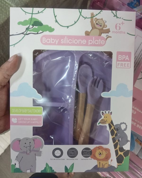 Baby silicone Plate+ spoon Set price 550 taka - Image 2
