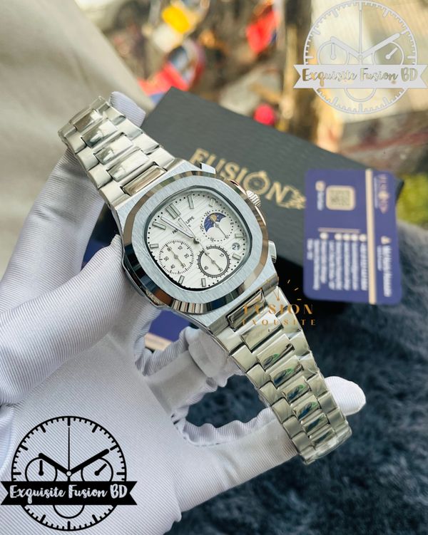 Patek White Chronograph Watch (AA Grade)