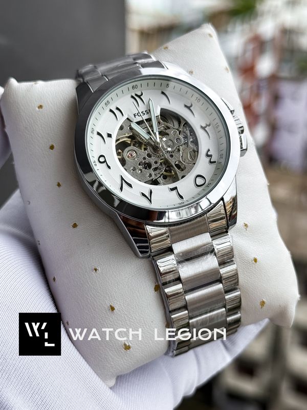 FOSSIL AUTO CHAIN ARABIC WHITE DIAL