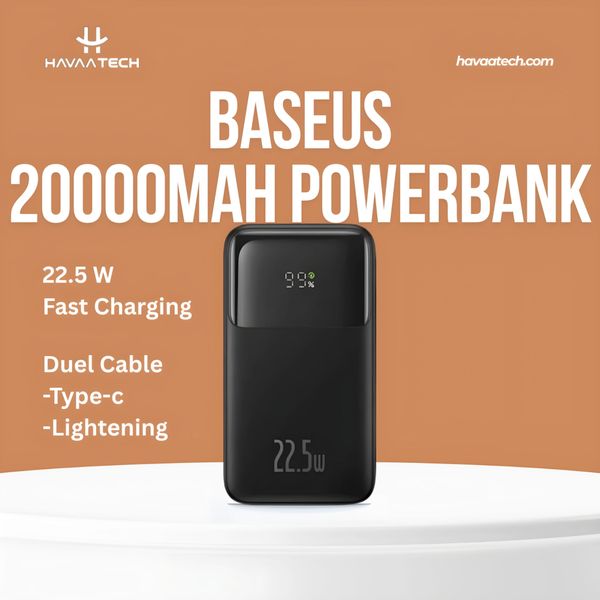 Baseus 22.5W 20000mAh Dual Cable Power Bank