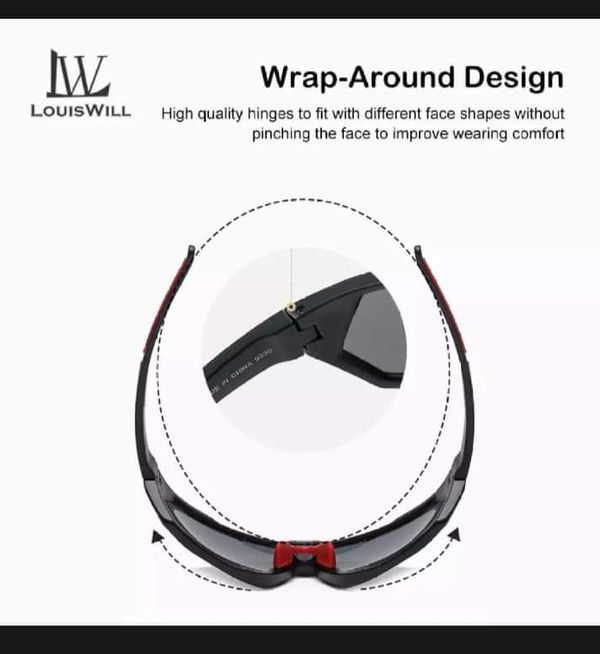 LouLouisWill Men Polarised Cycling Sports Sunglasses - Image 9