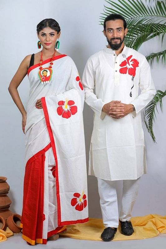 পাঞ্জাবি & শাড়ি কাপল সেট