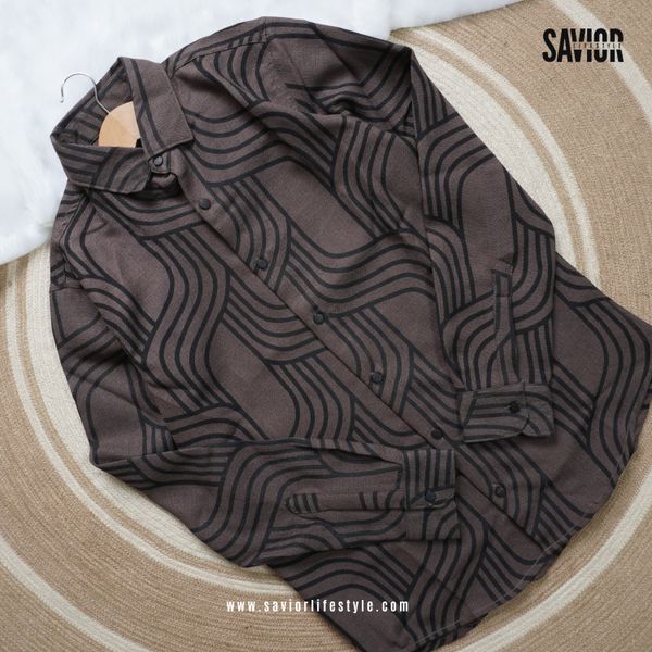 Chocolate Maze - Dobby Fabric Full Sleeve