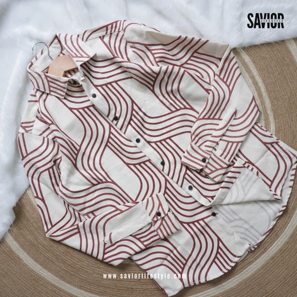 Creamy Maze - Dobby Fabric Full Sleeve Shirt