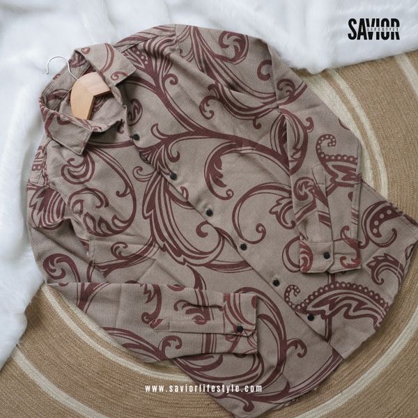 Cocoa Sand - Dobby Fabric Full Sleeve Shirt
