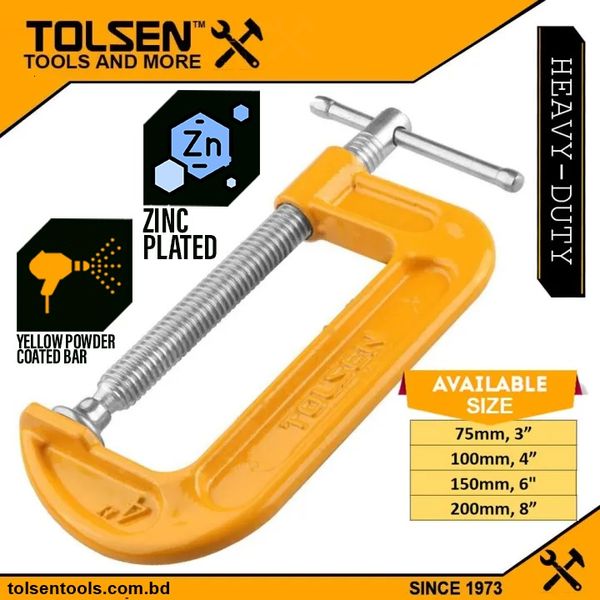 TOLSEN G Clamp (3" | 4" | 6" | 8") Powder Coated Bar, Heavy Duty