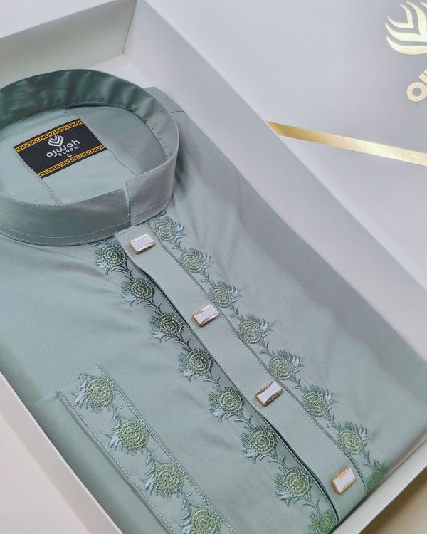 Royal Mint Embroidery Panjabi