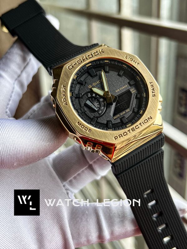 CASIO GSHOCK GM 2100 GOLD CASE BLACK BELT
