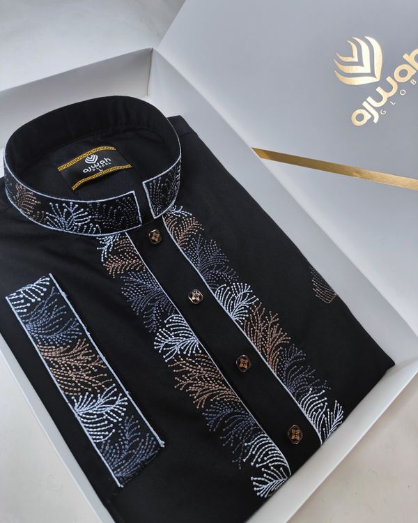 Noir Elegance Embroidery Panjabi