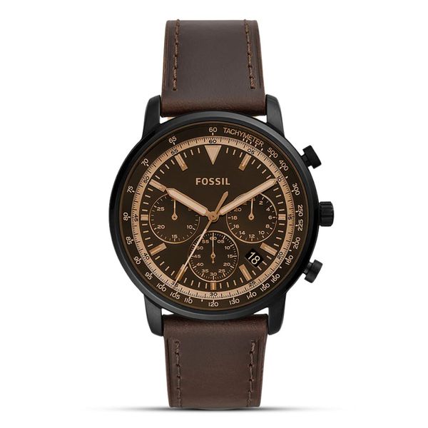 FOSSIL GOODWIN CHRONOGRAPH BROWN LEATHER MEN'S WATCH FS5529