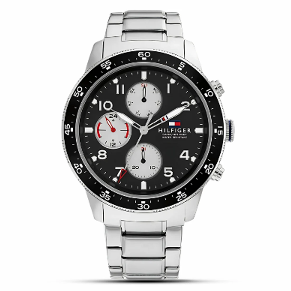 TOMMY HILFIGER STAINLESS BLACK CHRONOGRAPH MEN WATCH TH1791950
