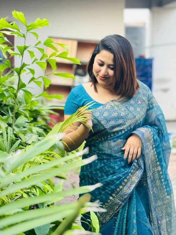 Block Print Sharee with Blouse Piece