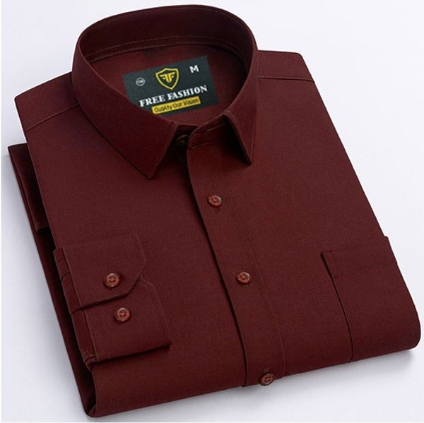Man's Premium Oxford Cotton Fabrics Farmal Shirt {MAROON}