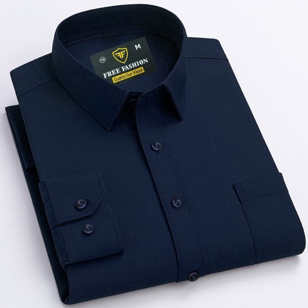 Man's Premium Oxford Cotton Fabrics Farmal Shirt {NAVE BLUE}