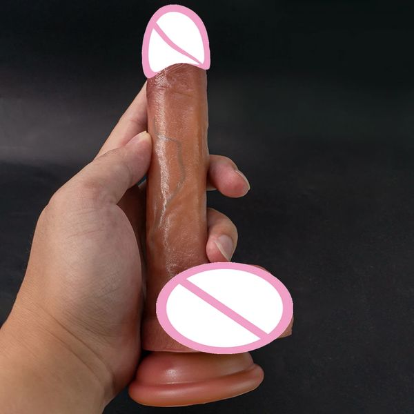 Dildo Soft Realistic Penis Small Butt Plug Suction Cup Double Layer Silicone Anal Sex Toys For Woman Masturbator Adults 18+ Shop