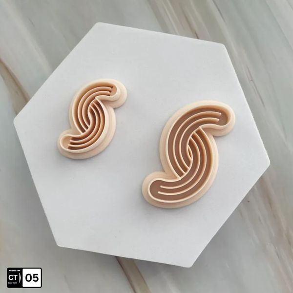 InDecorBD Geometric Swirl Clay Cutter – 3 Pcs set (36/41/52 mm)