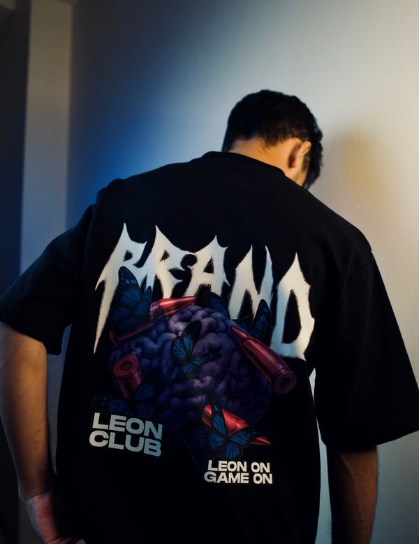 'LEON CLUB' Oversized Heavyweight Drop Shoulder T-Shirt