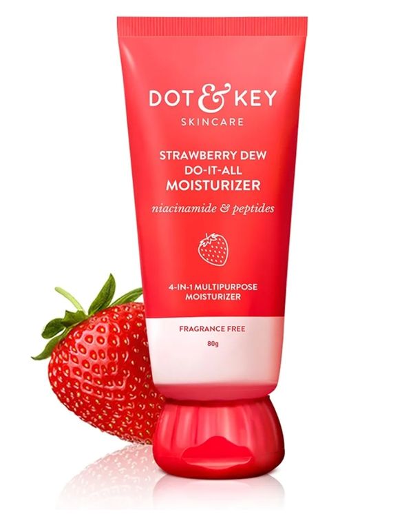 Dot & Key Strawberry Brightening Moisturizer | Niacinamide, Peptides & Hyaluronic Acid, Non-sticky, Brightens Skin, Intense Moisturization | Non-Comedogenic & Fragrance Free, Lightweight | 80g