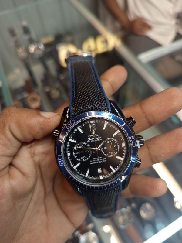 Omega Speedmaster Planet Belt Black/Blue Nylon Belt