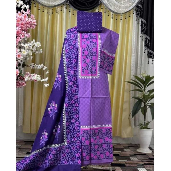 New Exclushive Collection High Qualitiey Cotton Printed Three Piece