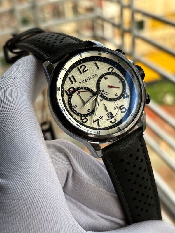 Tubular Authentic Chrono Belt Black White Dial