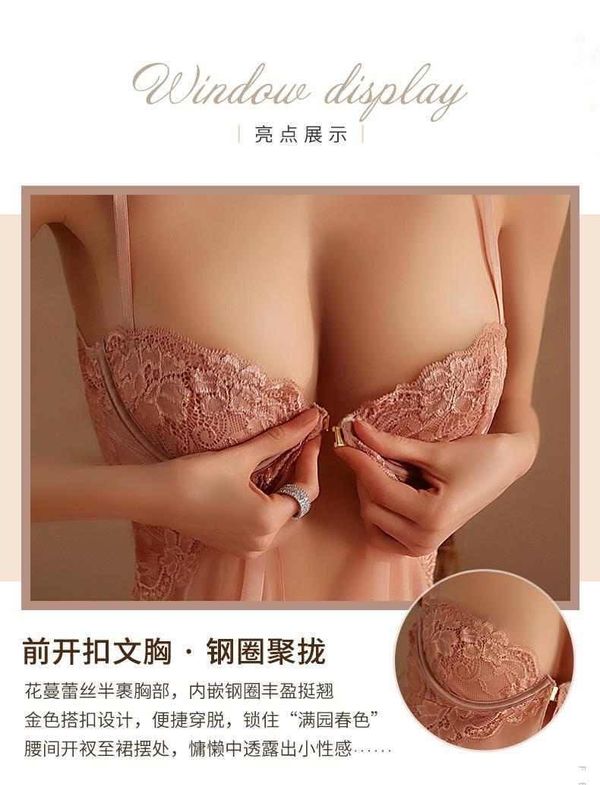 premium front open night dress - Image 15