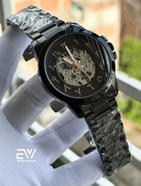 FOSSIL AUTOMATIC ARABIC DIAL RG DIGIT FULL BLACK