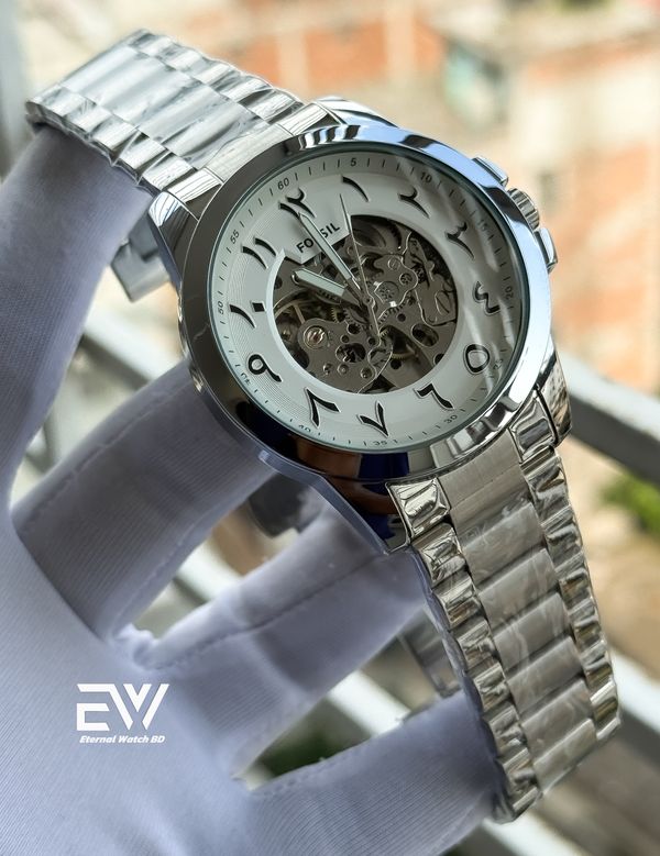 FOSSIL AUTOMATIC ARABIC DIAL SILVER BODY