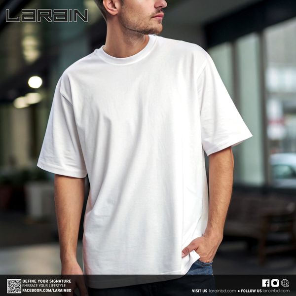 Mens Premium Drop Shoulder T-Shirt – White