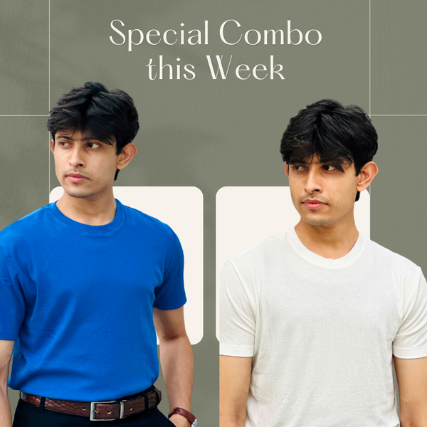2 pice Combo -8-2x2 Ribbed Cotton-Viscose Solid Crew Tee