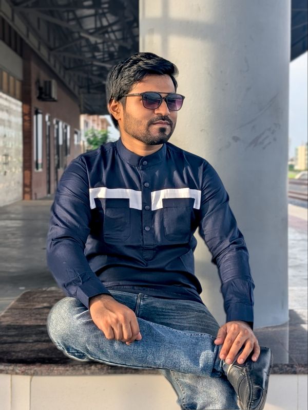 Double pocket contrast katua nevy blue color