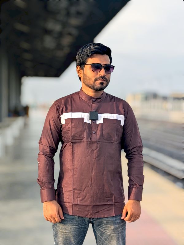 Double pocket contrast katua coffee color