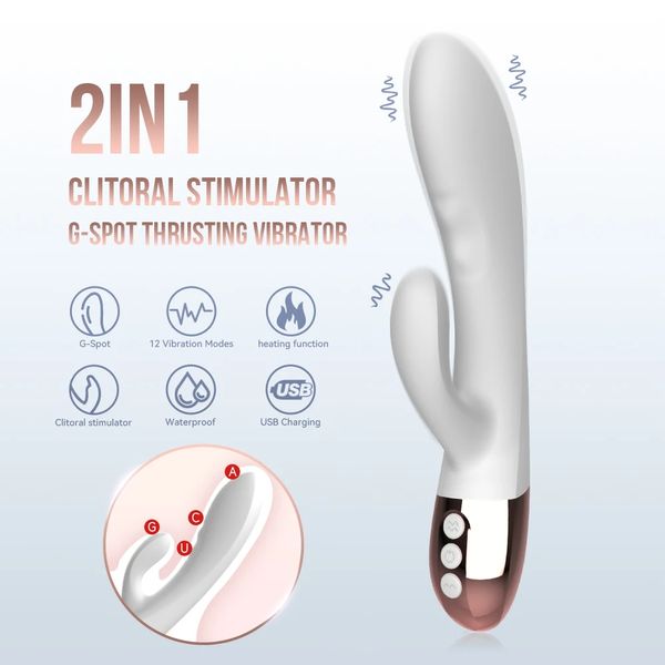 12 Modes Heating Vibrator for Women Powerful G-spot Vibrators Vagina Massager Female Masturbation Adult Sex Toys