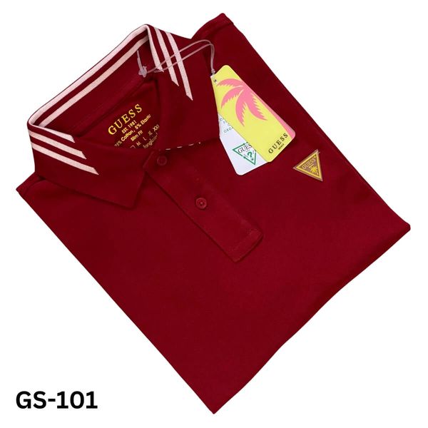 Guess Men's Maroon Polo T-shirt