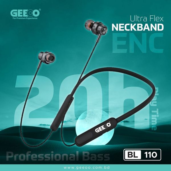 Geeoo BL-110 Ultra Flex ENC Neckband - Price in Bangladesh