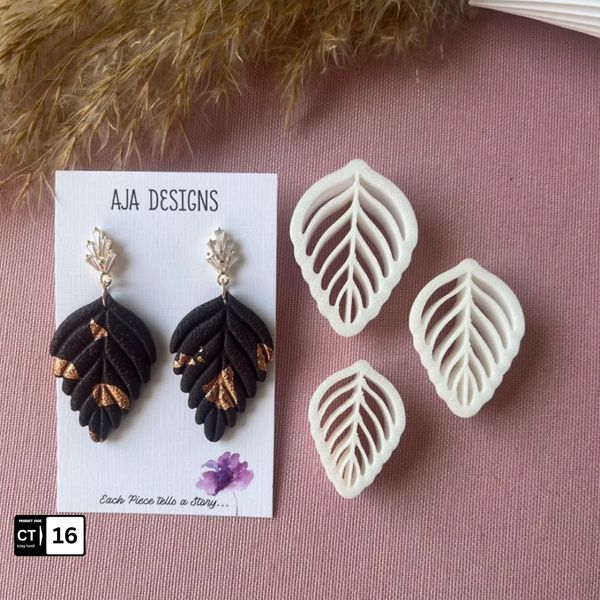 Leaf Vein Polymer Clay Cutter Set – 3 Sizes (30/35/40 mm)