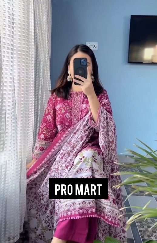 পিউর কটন ফেব্রিক্স থ্রি-পিস সেট - Image 1