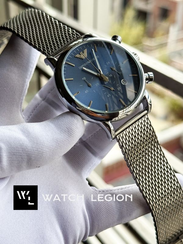 ARMANI MESH CHAIN GLOSSY BLUE DIAL