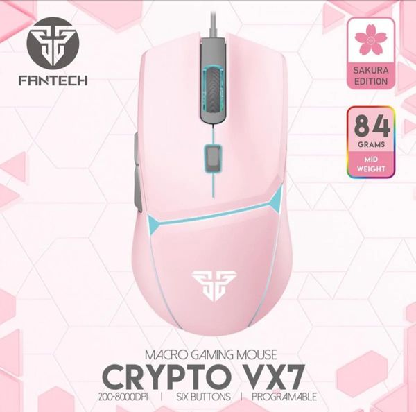 Fantech VX7 Crypto Sakura Edition 6 Button USB Gaming Mouse
