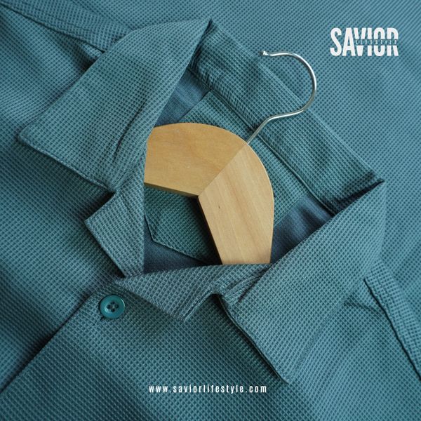 Foggey Teal - Drop Shoulder Cuban Shirt
