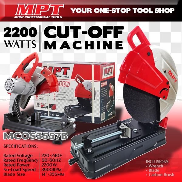 MPT Cut off Saw, 2200w, Disc: 355mm/ 14'', Bore: 25.4mm/ 1", Model: MCOS3557B